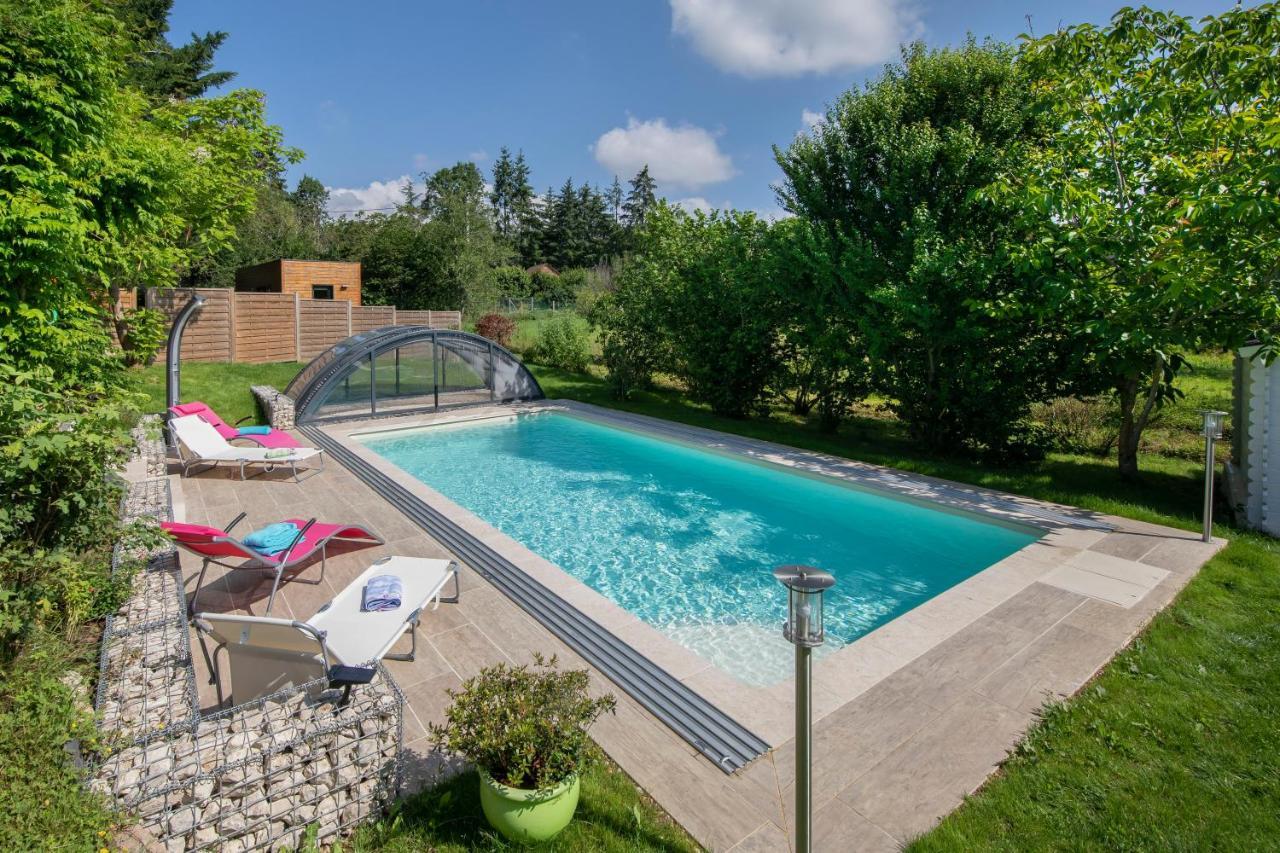 Au Coeur Du Bien-Etre, Chalet Avec Piscine Chauffee Et Couverte, Spa, Sauna, Massages Monteaux Dış mekan fotoğraf